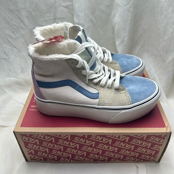 Vans Sk8- High-Tops pig Suede Sherpa Platform Sneaker size 5 - Picture 1 of 7
